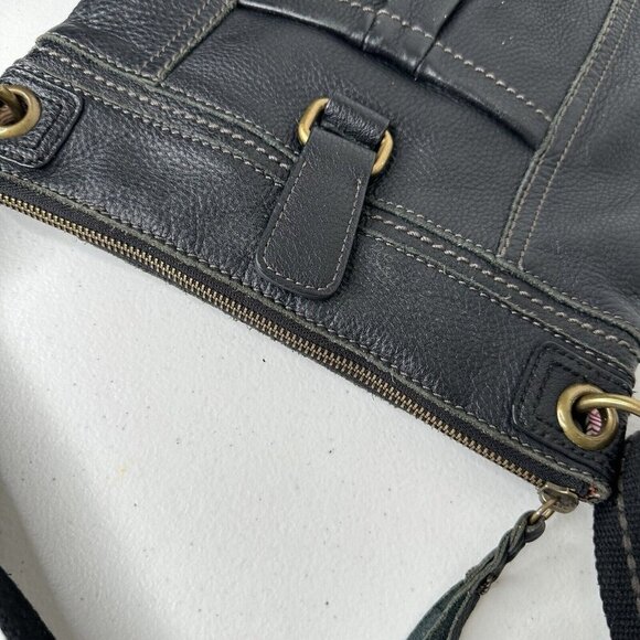 The Sak Black Soft Pebble Leather Adjustable Crossbody Shoulder Bag Purse - Picture 14 of 14